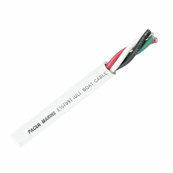 Pacer Group Pacer Round 4 Conductor Cable, 100', 10/4 AWG, Black, Green, Red and White WR10/4-100